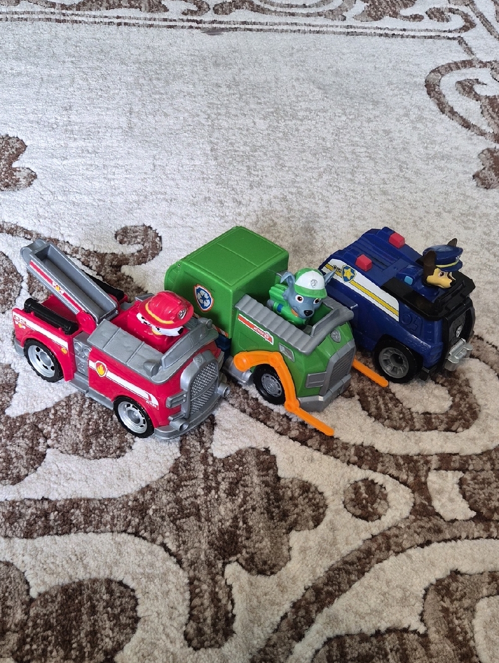 3 Paw Patrol Trucks: Rocky, Marshal, Chase
